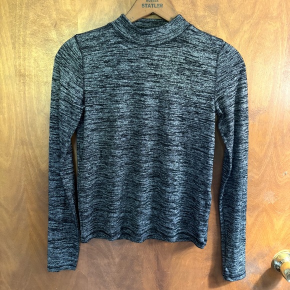 Rag & Bone Heather Gray Long Sleeve Mock Neck Top Knit Soft Sweater Grunge Boho - Picture 1 of 12